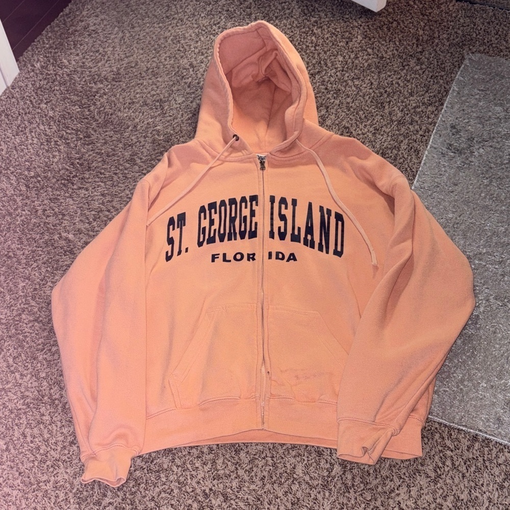 Pacific & Co. Women’s St. George Island Florida Peach Zip Up Hoodie w Pockets